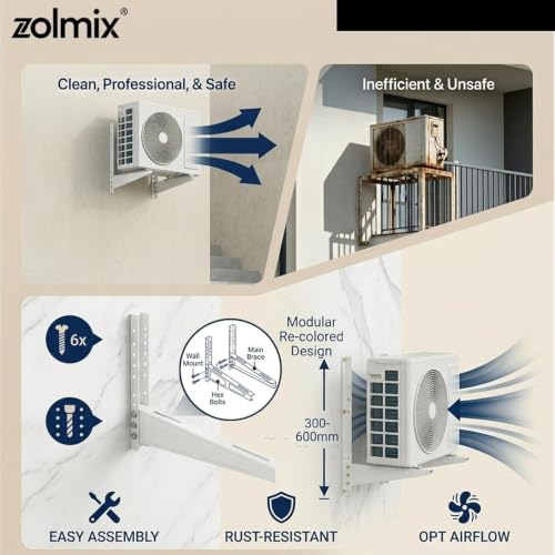 Image of ZOLMIX Ac Stand | Heavy Duty, Rust Proof, Supports Up to 220kg | Pack of 2