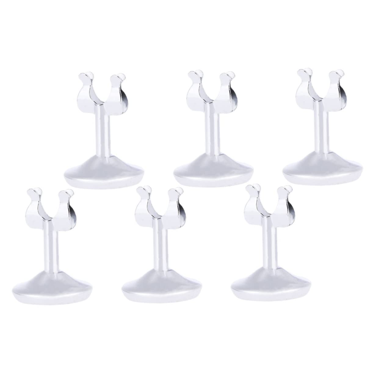 Soportes para Tarjetas Multifunción 6piezas de Acero Inoxidable en Forma | Accesorio de Escritorio, Porta Tarjetas Identificativas Mesa, Uso en Oficina y Eventos