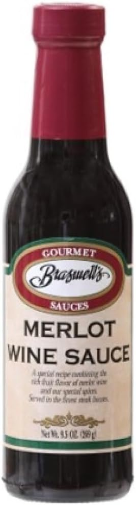 Braswellโs Gourmet Merlot Wine Sauce โ Small-Batch, Renowned Specialty, Made in USA, Since 1946 (9.5oz)
