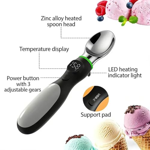 Cuchara de helado calentada para servir bloques duros sin esfuerzo 7