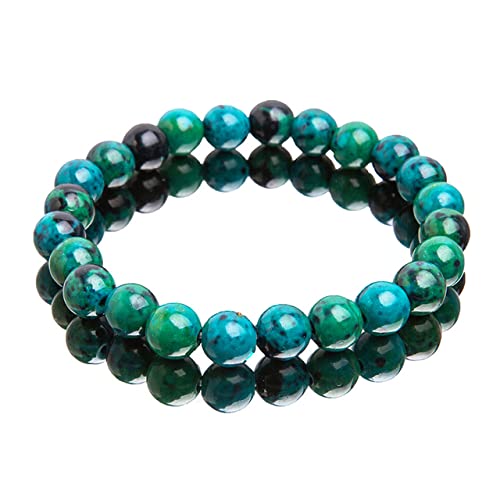 Bracelet chrysocolle malachite de qualité supérieure en perles naturelles 10mm