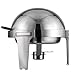 Happybuy 2 Packs Stainless Steel Chafing Dish 6 Quart Round Chafer Roll Top Chafer for Catering Buffet Warmer Set with Pans and Fuel Holders (2 Packs Stainless Steel Chafing Dish)
