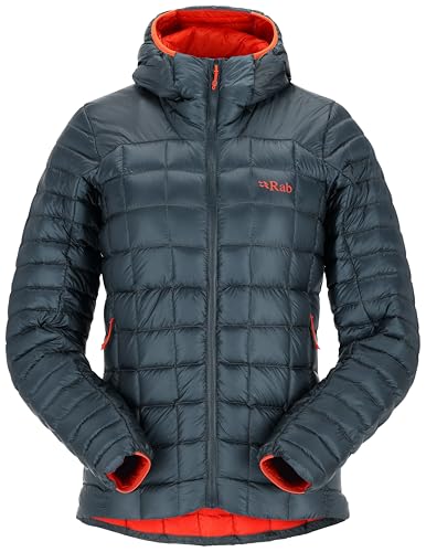 Rab Women's Mythic Alpine Light Jacket - Down Insulated Water-Repellent Windproof Hooded for Hiking, Climbing, & Casual - Orion Blue - Small