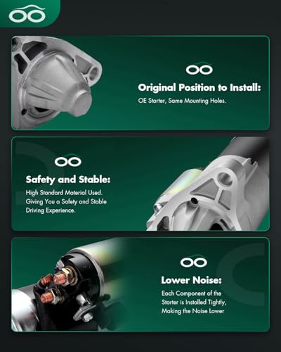 Image of SCITOO Starter Motor SMT0107 17754 for Jeep Auto and Light TruckGrand Cherokee 1999 2000 2001 2002 4.7L(285) V8 ‎12 Volt CW 8-Tooth Pinion