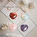 4Pcs Healing Crystals and Heart Stones, Amethyst Rose Quartz Opal Agate Crystal Set Bulk, Polished Love Worry Stones Palm Thumb Pocket Stone Reiki Meditation Pink Heart Anxiety Relief Gifts for Women