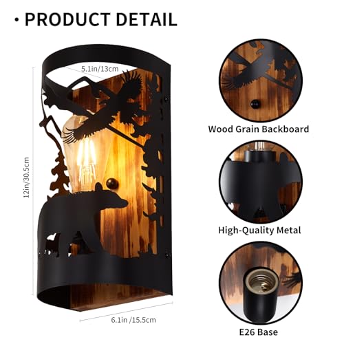 Monaxon Rustic Bear Wall Sconces thumb #6