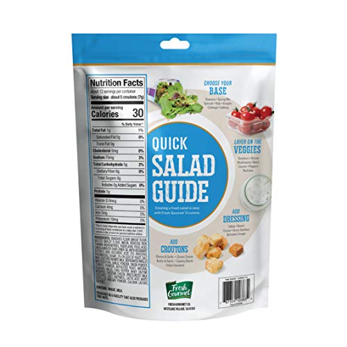 Image of Fresh Gourmet Premium Croutons | Country Ranch | 3 Ounce, Pack of 15 | Crunchy Salad Topper