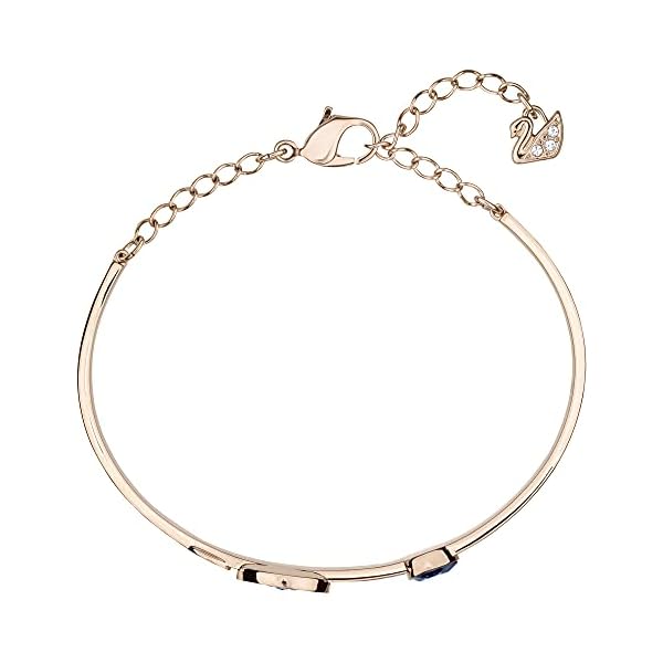 SWAROVSKI Women's Symbolic Evil Eye Bangle Bracelet, Blue Crystal, Mixed Metal Finish, Medium