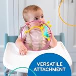 Mobi Liinklz Tethers en silicone pour siège auto & Chaise haute, Flexible et Soft Toy Straps pour bébé, Porte-jouet facile à nettoyer, Poussette sécurisée pour bébé 0+ Mois, Couleurs vibrantes (3 Boîte)