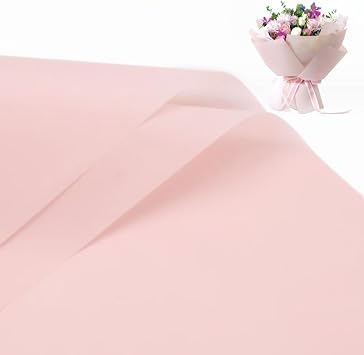 20 Pcs Solid Color Flower Wrapping Paper,Waterproof Floral Bouquet Wrapping Paper,Gift Packaging for Gift Packaging, Flower Shop Bouquet Packaging Wedding Birthday Gift DIY Pink