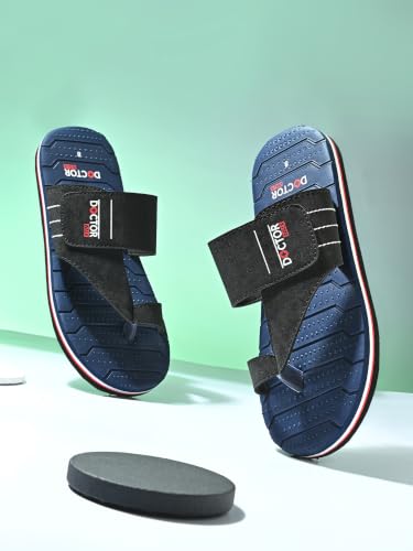 Image of Doctor Walk Men's Ortho Comfort Toe-Ring Slippers | Lightweight Non-Slip Cushioned Daily Wear Casual Sandals & Chappal for Men Extra Soft