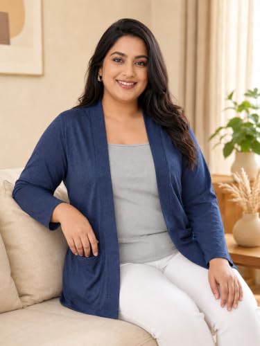 Image of In Love Women's Solid Open Front Shrug with Pockets