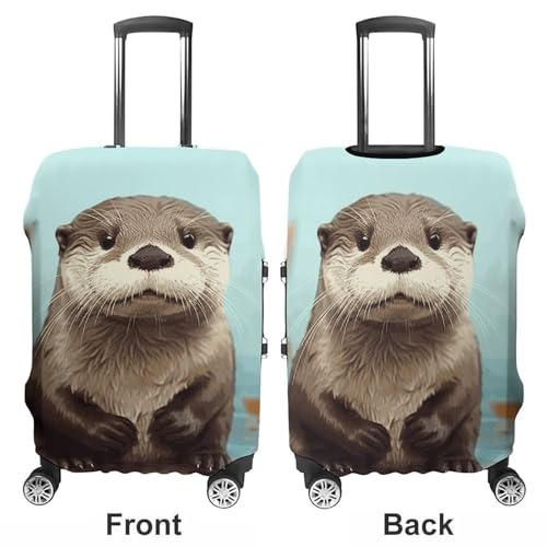Cute Otter Printed Luggage Cover Protector, Fits 18-32 Inch Luggage3