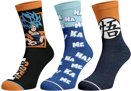 Bioworld Dragon Ball Z The Movie Men's Super Broly 3-Pack Mid-Calf Adult Crew Socks Shoe Size 8-12