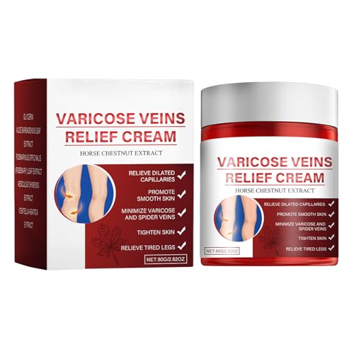 Mnozreo Tratamiento de las Arañas Vasculares,Crema Eliminación de Venas Varicosas,80G,1PC,Suave y no Irritante,y es Apta para Todo Tipo de Pieles