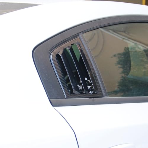 Image of Side Window Louvers Air Vent Scoop Shades Cover Blinds ABS for Dodge Charger 2011-2021 (Carbon Fiber Pattern)
