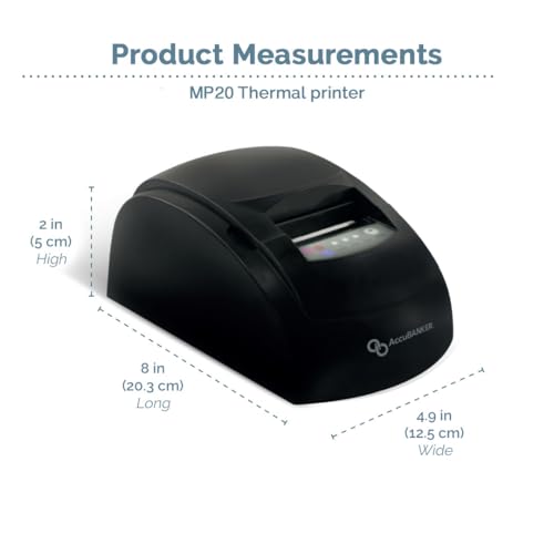 Image of AccuBANKER MP20-71 Thermal Printer for AB7100 Bill Counter - Prints Reports of Verified Bills, Quick and Easy to Use, Compact Design, Quick Printing Speed, Low Noise Level (AB7100 Compatibility)