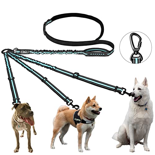 Hundeleine Leine, 3-in-1 Hundeleine, Hundeleine Nylon, Hund Kette Leine, Anti-Zieh Haustier Hund Führen Leine Kette für Gehen Trainieren Joggen, für Mittlere, Kleine Hunde, Mehrere Haustiere 2 ETACCU 3-Wege reflektierende verstellbare Hände Frei Hundeleine Unterstützt 50 kg Tangle Free 3-in-1 Hundeleine mit 2 Griffen und Träger (Blau)