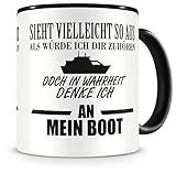 Samunshi® Ich denke an mein Boot Tasse Kaffeetasse Teetasse Kaffeepott Kaffeebecher Becher