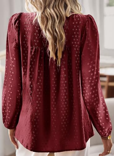 Image of Falechay Womens Tops Flowy Boho Dressy Casual Lace Cute Long Sleeve Shirts
