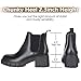Athlefit Women's Chelsea Boots Fashion Lug Sole Chunky Heel Slip on Elastic Ankle Black Booties Size 9