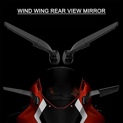 Mibee Par de Espelhos Retrovisores Universal Wind Wing Modificação de Motocicleta Espelho Retrovisor