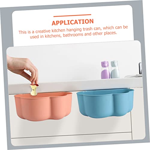 3 piezas Canecas de basura colgantes pequeñas rosa para cocina miniatura 2