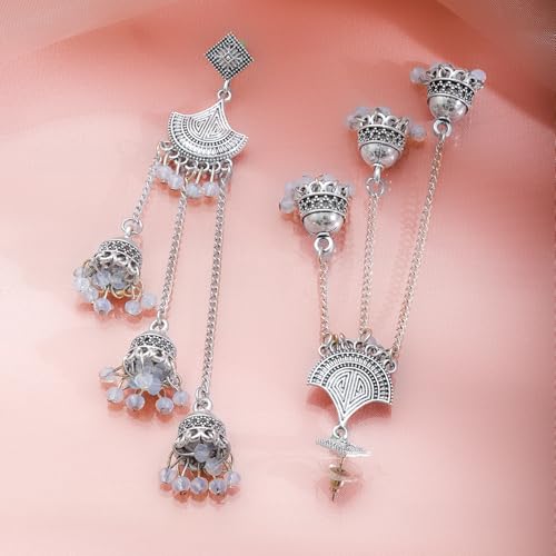 Image of Rubans Oxidised Jhumka Earrings Ghungroo Boho Statement Jewellery Gift for Women & Girls
