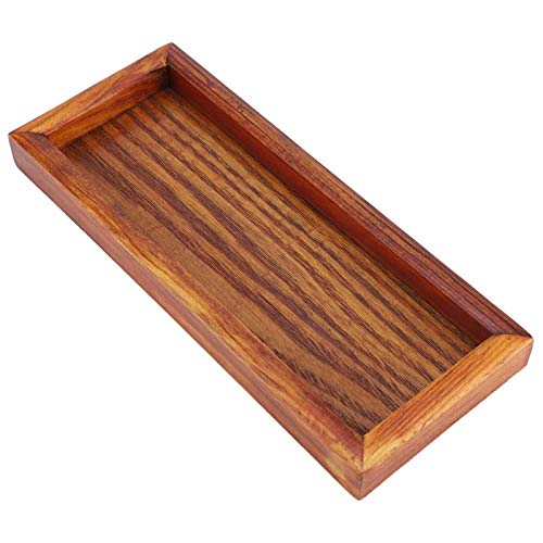 Wooden Serving Tray, Square Wood Water Drinks Tea Fruit Platters Serving Plate Decorative Breakfast Trays Dish for Hotel Home(20 * 8cm) - Image 3