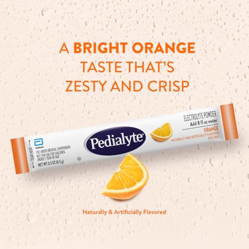 Image of Pedialyte Electrolyte Powder, Hydration Drink for Kids & Adults, Orange, 100 Powder Packets