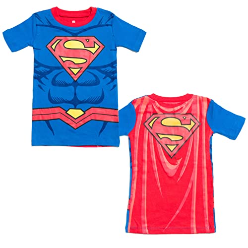 Dc Comics Justice League Batman Superman The Flash Little Boys Pajama Shirts And Pants Black/Blue/Red 7-8 #TOP3