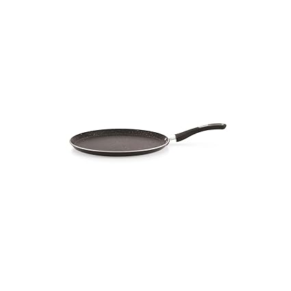 CELLO Granitas Premium Induction Non Stick Dosa Tawa Pan with Stick Handle 28 cm | Non-Stick Granite Finish | Scratch Resistant | Dishwasher Safe | Black