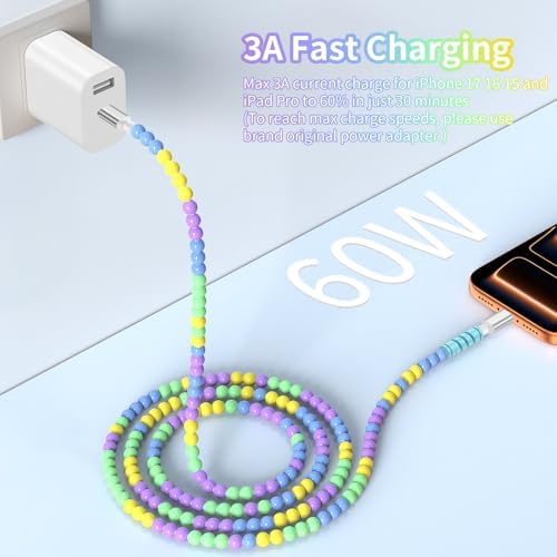 USB C Headphones Wired Earbuds with Mic Volume Control + 60W Beaded USB C Charger Cable 3.3ft for iPhone 17 16 Pro Max 15 Plus/Galaxy S25 S24 S23 S22 S21 S20 Ultra A17 A16 for iPad 10/Pixel 9 8, Green image 5