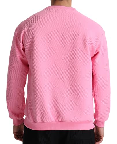 Men's Crewneck Sweatshirts Long Sleeve Pullover Crew Neck Sweatshirt Geometric Texture Casual Sweat Shirt4