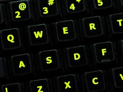Pegatinas fluorescentes de teclado inglés US miniatura 4