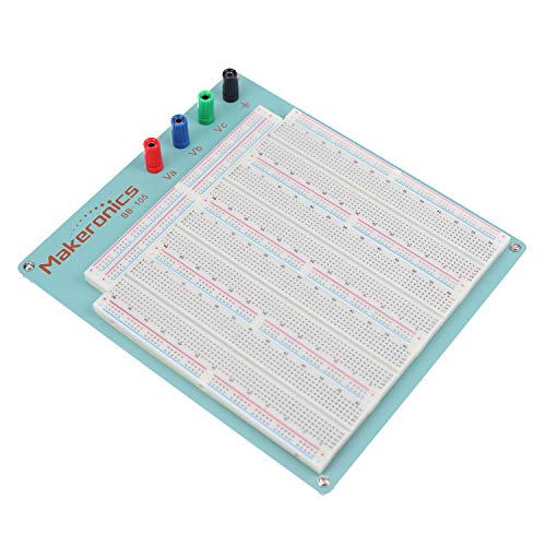 Makeronics 3220 Tie-Points Solderless Breadboard With Blue Aluminum Back Plate For Circuit/Arduino/Raspberry Pi Prototyping #TOP3