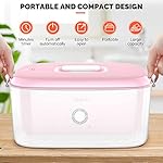 TASALON Hot Towel Steamer for Facials, Hot Towel Warmer Quickly Heats Up in 5 Minutes, Portable Towel Machine Fits 16 Mini Towels, Salon Equipment Towel Warmer for Facials, Spa, Massage, Pink - Image 4