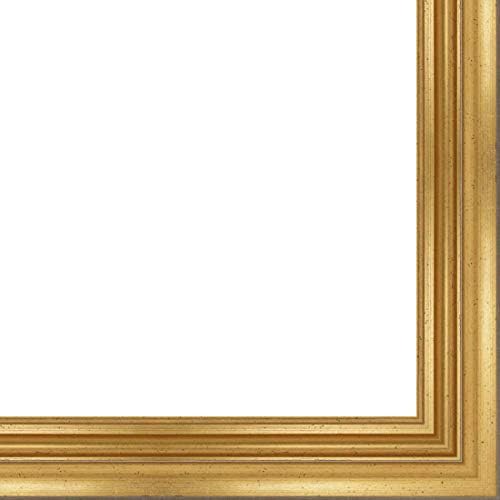 Picture Frame Moulding (Wood) 100ft Bundle - Traditional Gold Finish - 2.25" Width - 3/8" Rabbet Depth