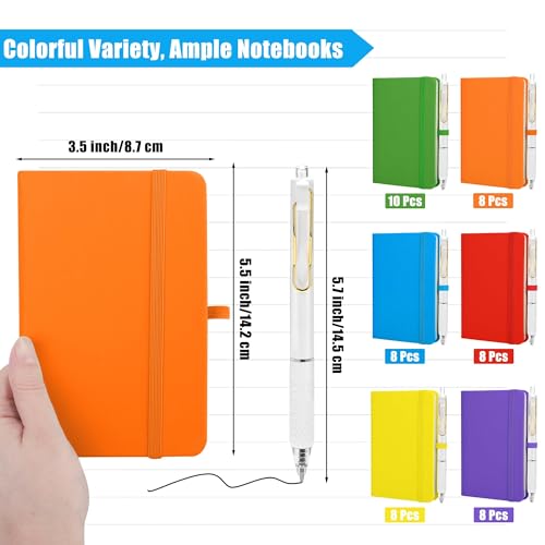 Cuadernos de bolsillo A6 con bolígrafo juego de 50 blocs de notas con rayas para oficina 2