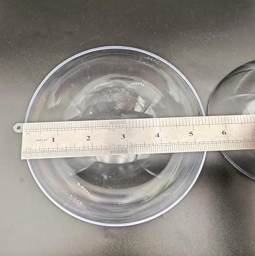 YOZIEMQ Hohlkugel aus Acryl, durchsichtig, befüllbar, Ornamente, DIY, transparente Kunststoffkugeln für Neujahrsgeschenk, Weihnachtsbaum, Heimdekoration, Hochzeit, Party (14 cm/5,51 Zoll, 5 Stück)