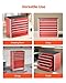 VEVOR Metal Tool Box, 8.6-inch, Portable Metal Tool Box with 5 Drawers, Small Tool Chest with EVA Liners and PP Feet Pads, Heavy-Duty Steel With Ball Bearing Opening and Powder Coated Finish, Red