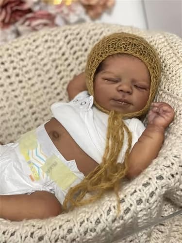 Muñeco Reborn Niño Negro 18 Pulgadas Cuerpo Suave miniatura 7