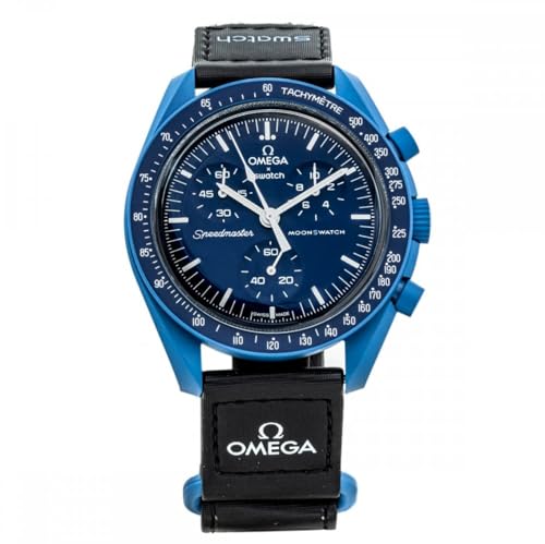 Swatch Omega x Moon Mission to Neptune Speedmaster Blue - Nuevo SO33N100, Azul, Modern