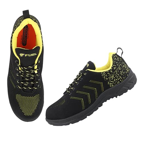 Image of FUEL Arsenal Extra Strong Knitted Fabric Sporty Look Industrial Safety Shoes for Men with PVC Single Density Sole, Steel Toe 100J Energy Absorption
