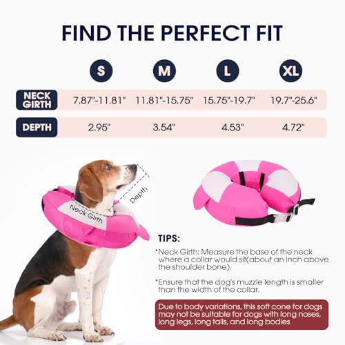 Collier de convalescence gonflable grand chien - Donut de protection réglable