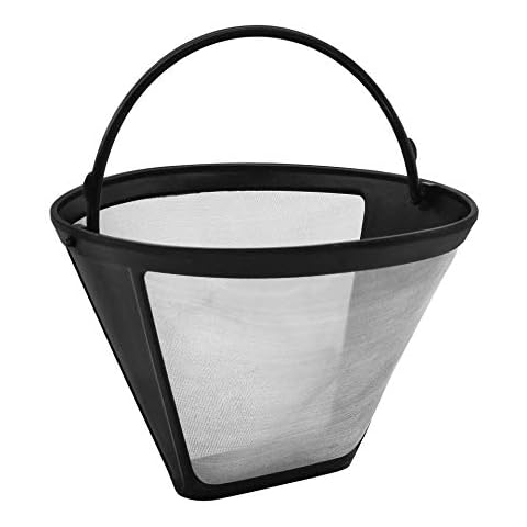 Fackelmann Silberton Dauerkaffeefilter Nr. 4, Permanent Filter aus Edelstahlgewebe - für Kaffee & als Teesieb verwendbar (Farbe: Silber/Schwarz), Menge: 1 Stück Cover