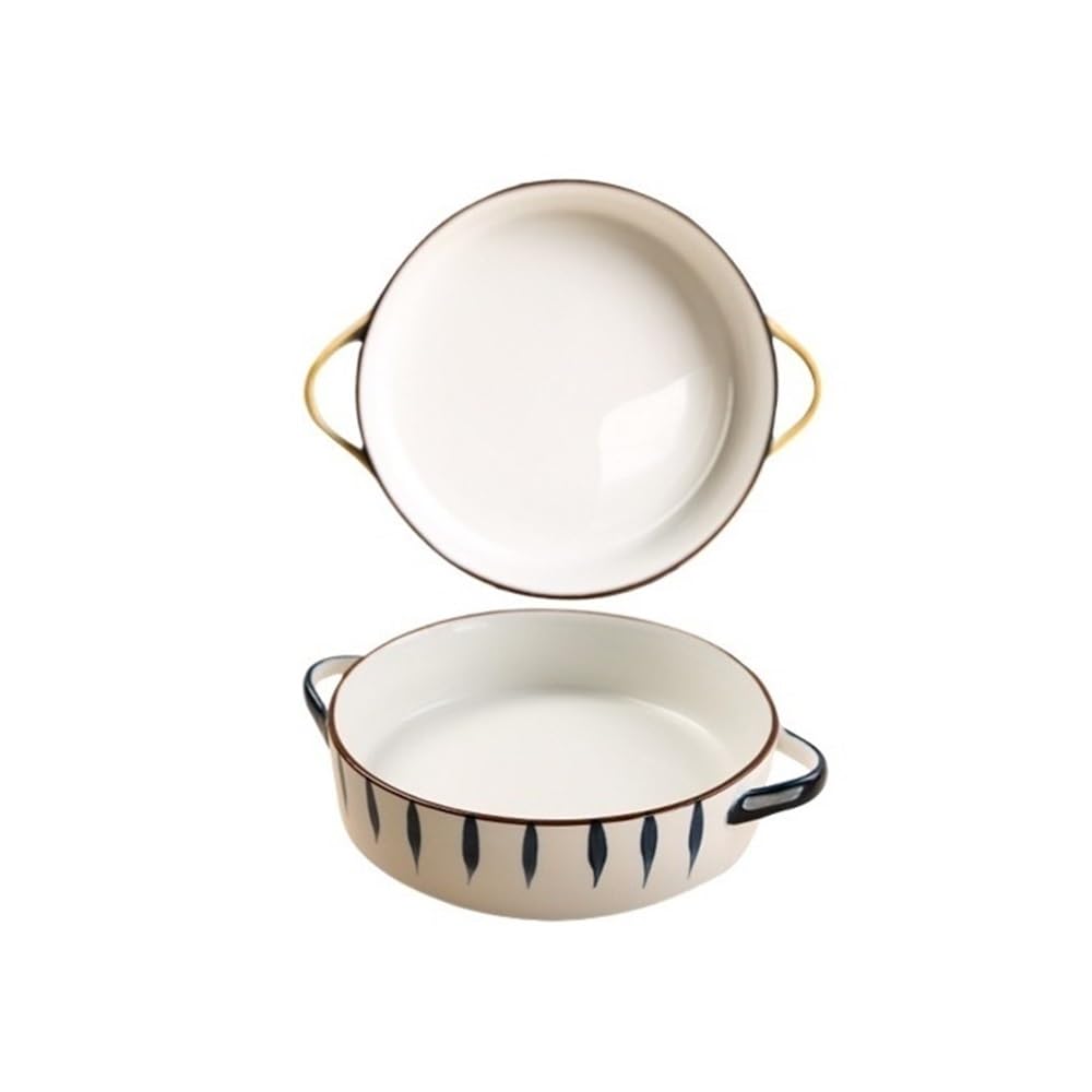 Naczynie do pieczenia Ceramiczna forma do zapiekania sera w stylu europejskim użytku domowego, kreatywna szeroka blacha pieczenia makaronu piekarnika Naczynie do lasagne