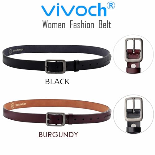 Women's Genuine Leather Belt, Vintage Casual Belts for Jeans, Skirt, Shorts Pants, Summer Dress with Alloy Pin Buckle2