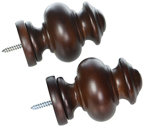 BEME International 1-3/8-Inch Diameter Wood Drapery Urn Finials, Mink, Set of 2
