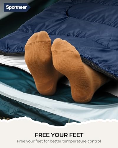 Schlafsack Outdoor - Sportneer Schlafsack Erwachsene und Kinder - Schlafsack Winter, Schlafsäcke, Camping Sleeping Bag Deckenschlafsack Leicht Tragbar für Camping Wandern Rucksackreisen